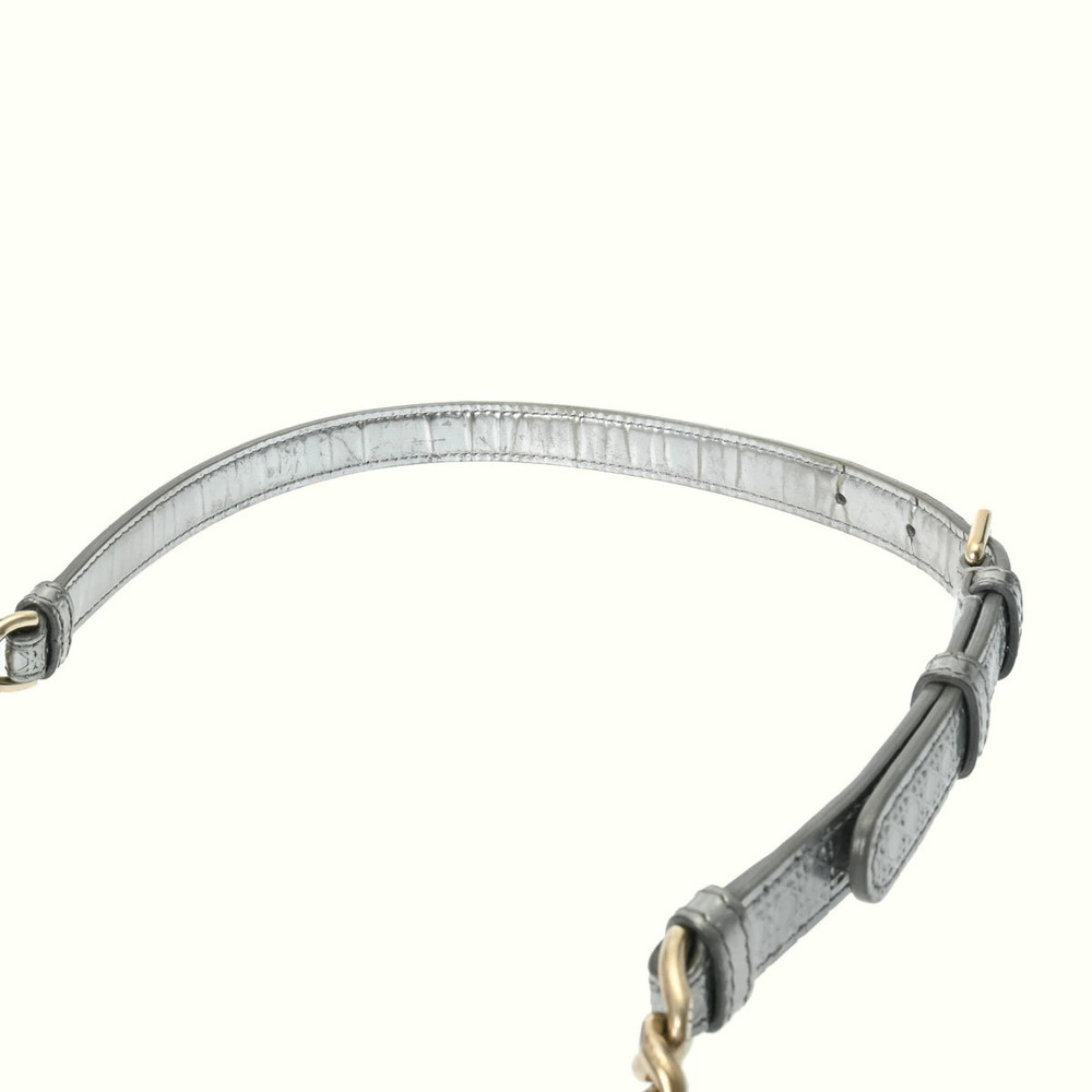 CHRISTIAN DIOR Diorama Chain Shoulder Bag Silver Leather - Picture 4 of 9